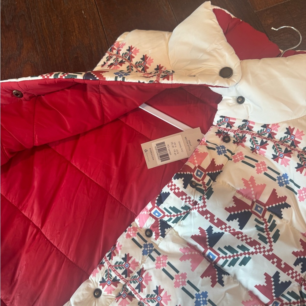 Boden Patterned Puffer Vest NWT - image 3